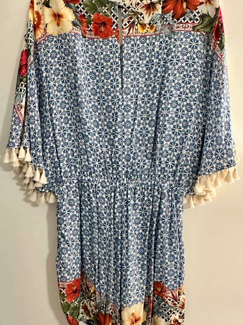 FARM Rio Carmen Blue Pattern Floral Romper - Large - Picture 6 of 8